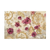 Trademark Fine Art 'Elegant Fresco Gold Floral' Canvas Art by Silvia Vassileva