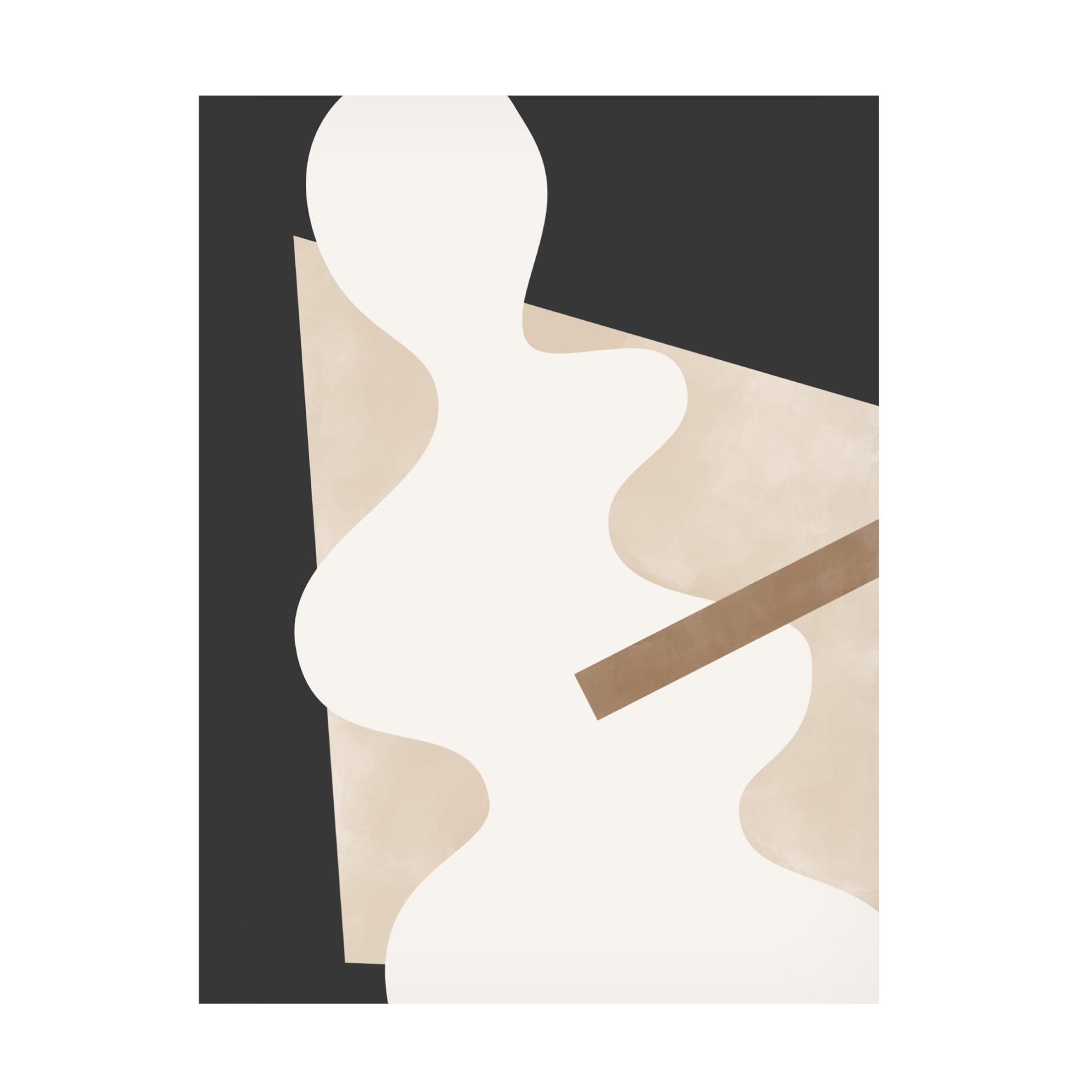 Trademark Fine Art Elena Ristova Beige Graphic Curves Art Canvas Wall Art