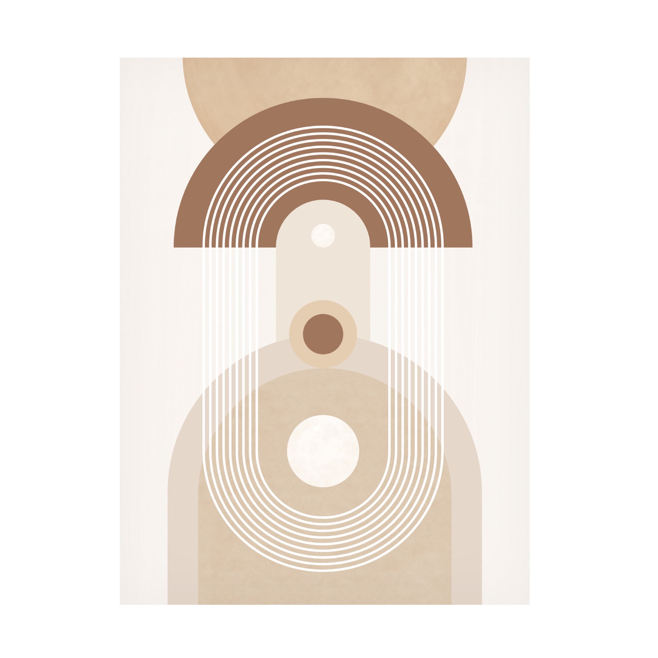 Trademark Fine Art Elena Ristova  Beige Mid Century Poster No.3 Canvas Wall Art