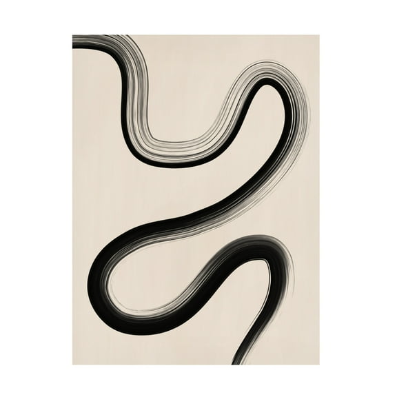 Trademark Fine Art Elena Ristova  Black Brush Stroke Art Canvas Wall Art
