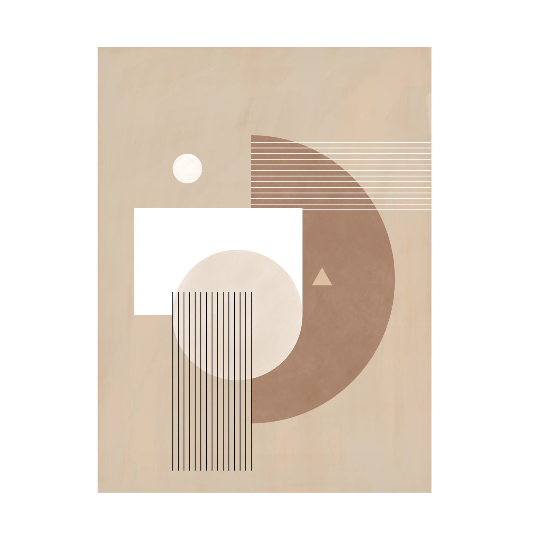 Trademark Fine Art Elena Ristova Neutral Semicircles Poster No.1 Canvas Wall Art
