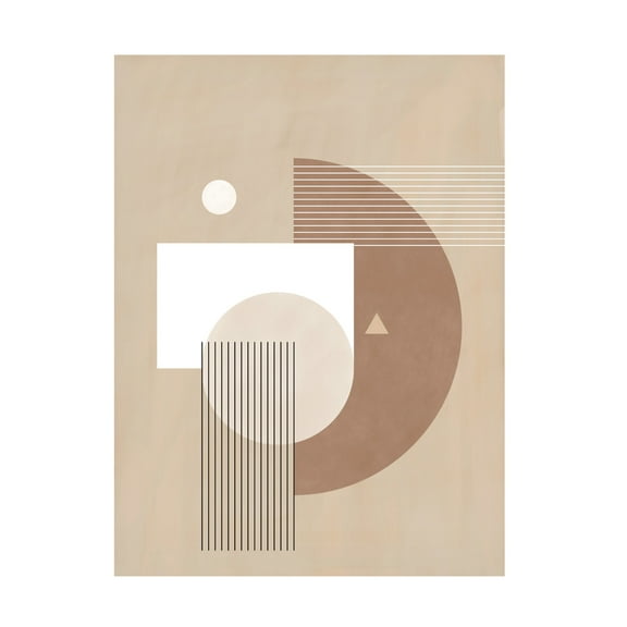 Trademark Fine Art Elena Ristova Neutral Semicircles Poster No.1 Canvas Wall Art