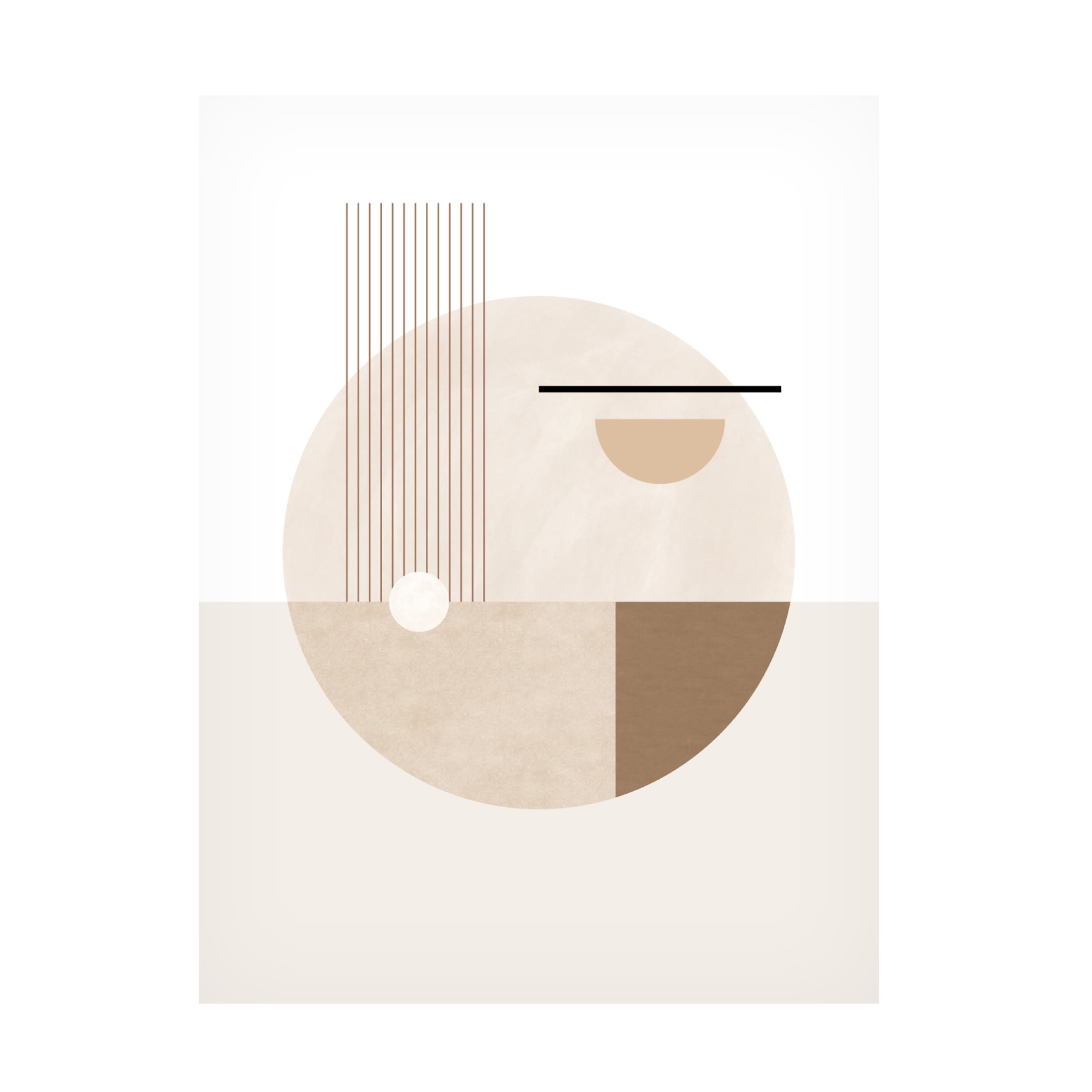 Trademark Fine Art Elena Ristova Neutral Semicircles Poster No.2 Canvas Wall Art