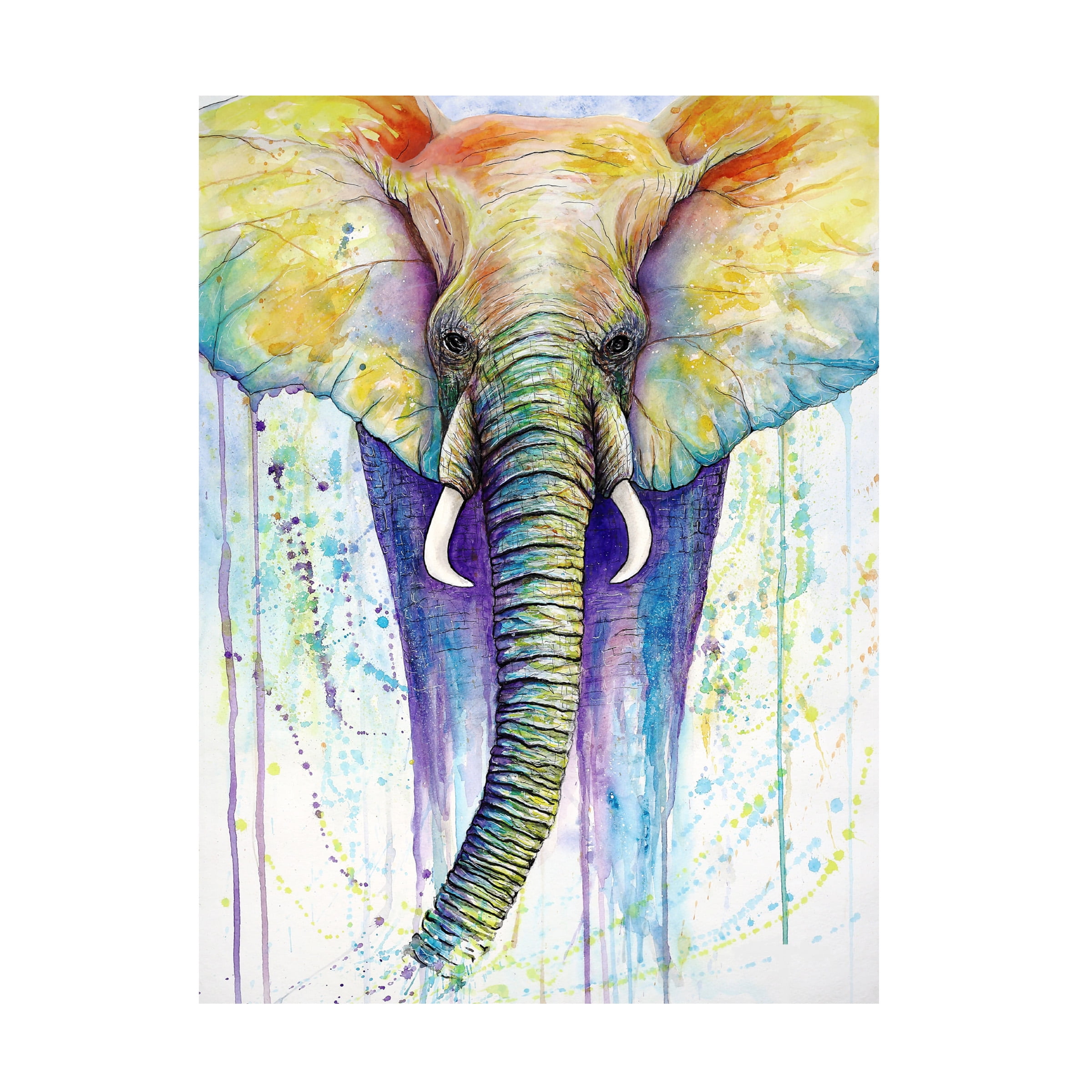 Trademark Fine Art 'Elephant Colors' Canvas Art by Michelle Faber