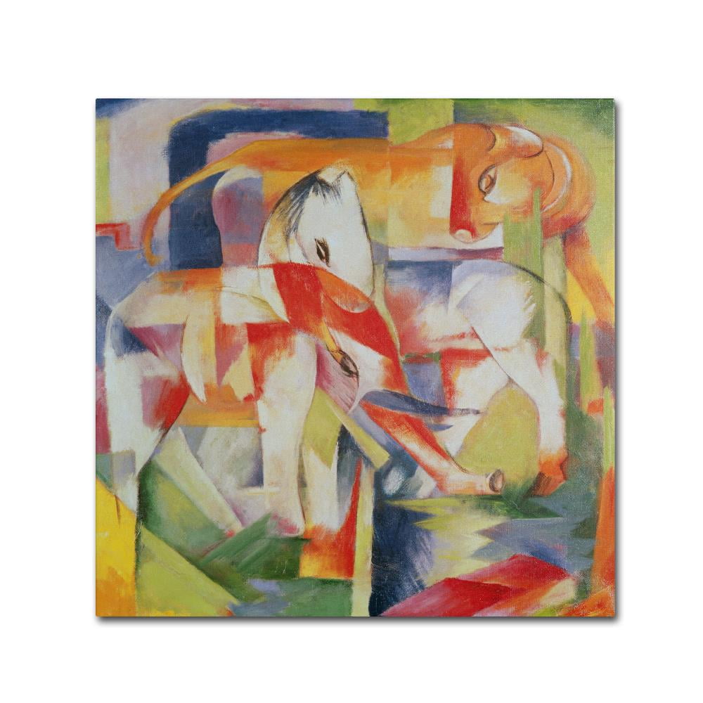 Trademark Fine Art "Elephant, Horse and Cow, 1914" Canvas Art by Franz Marc