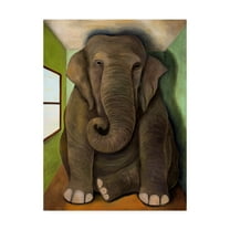 Trademark Fine Art 'Elephant In A Room Cracks' Canvas Art by Leah Saulnier