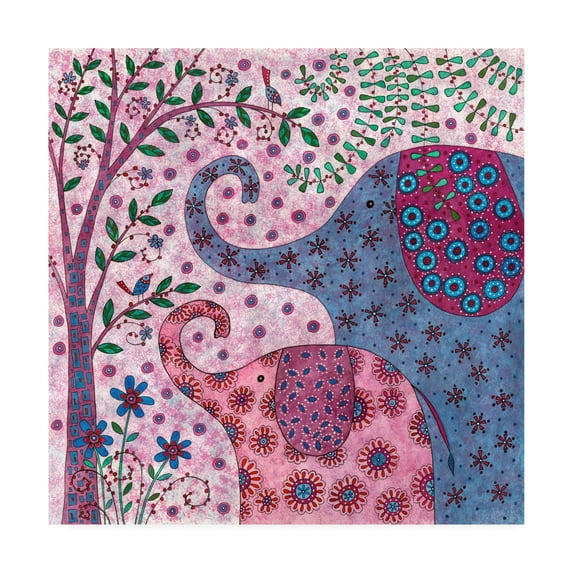 Trademark Fine Art 'Elephant Talk' Canvas Art by Kim Conway