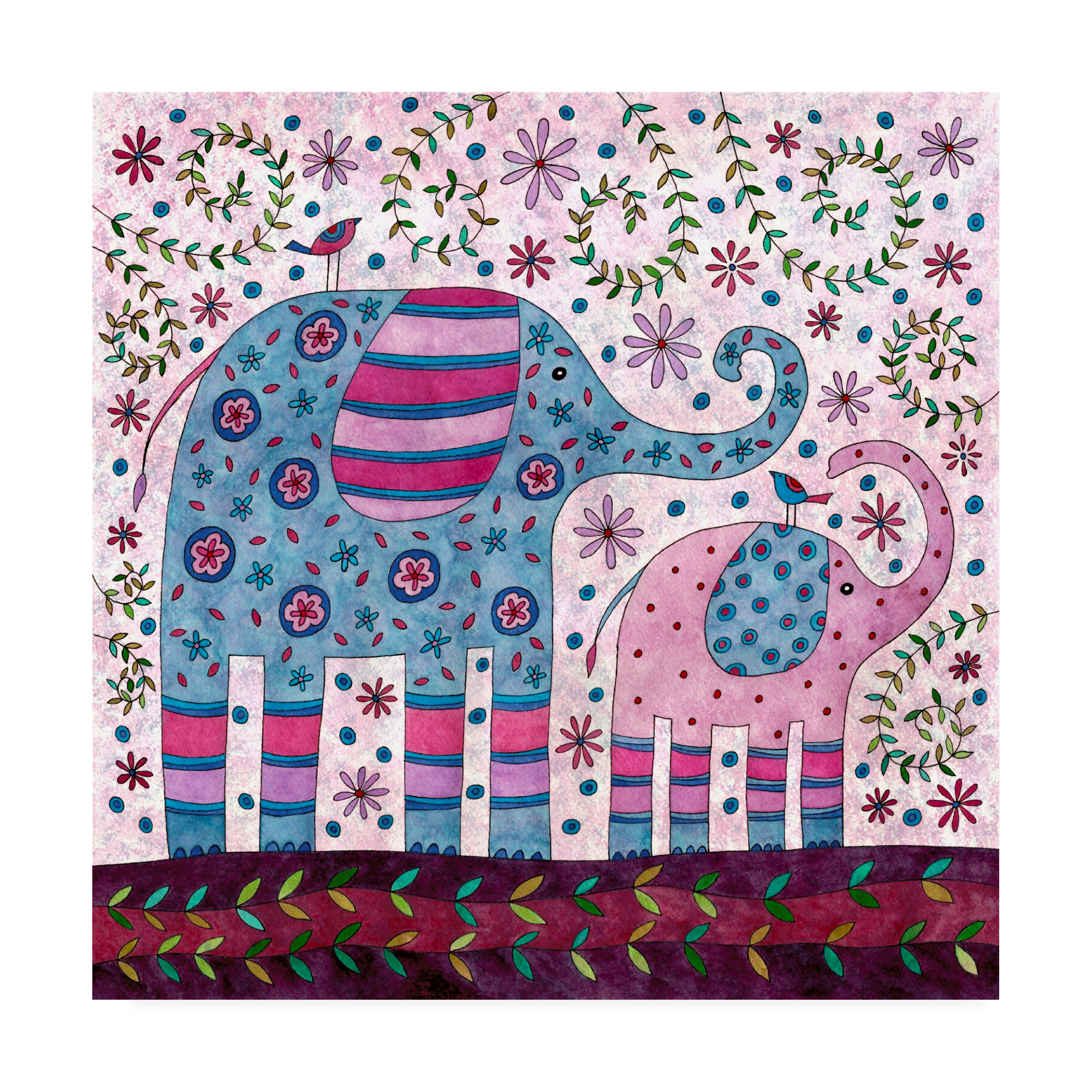 Trademark Fine Art 'Elephant Walk' Canvas Art by Kim Conway