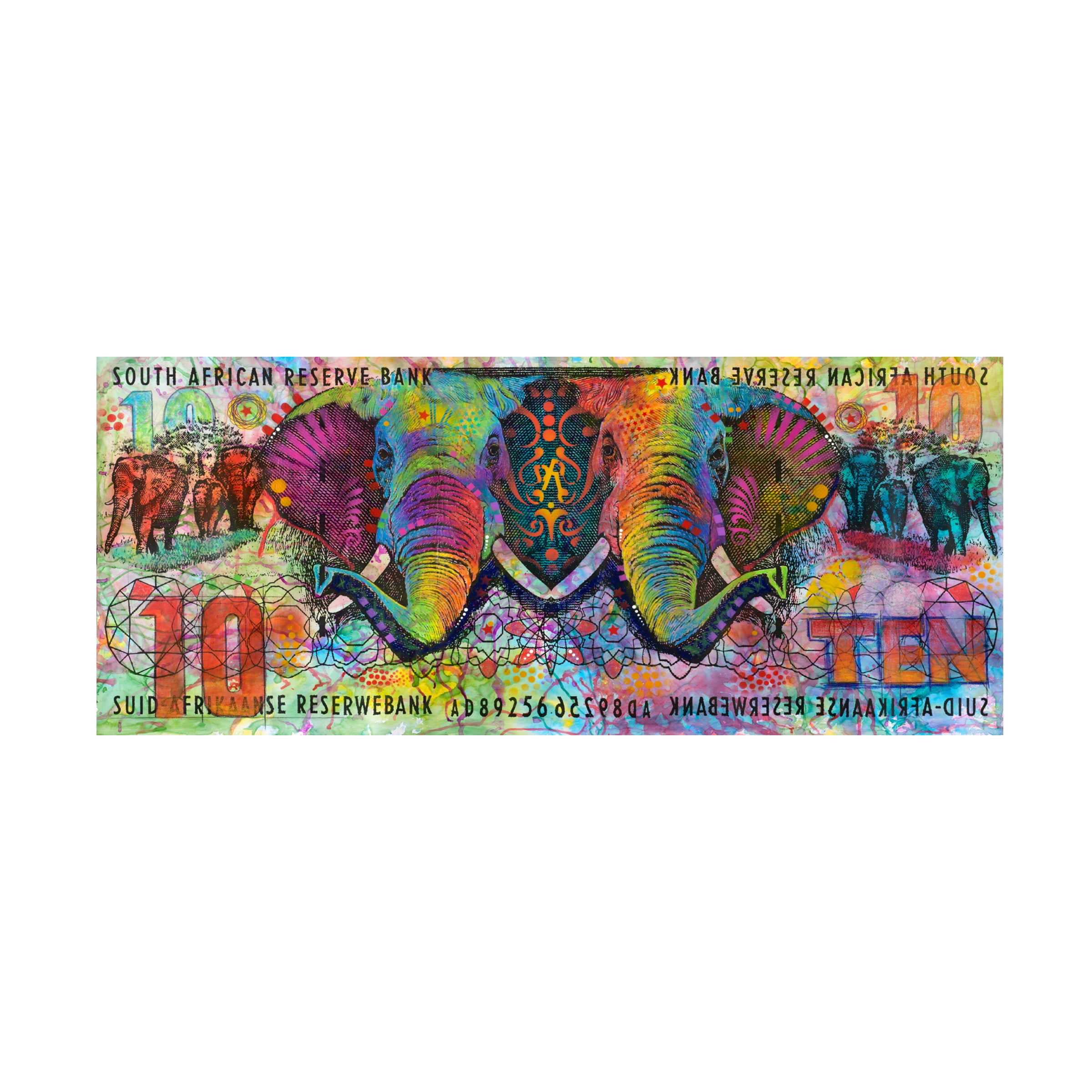 Trademark Fine Art 'Elephants' Canvas Art by Dean Russo