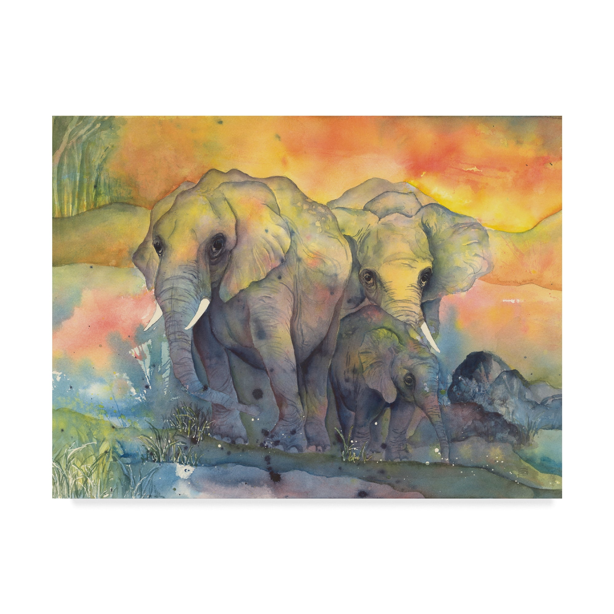 Trademark Fine Art 'Elephants Crop' Canvas Art by Chris Paschke