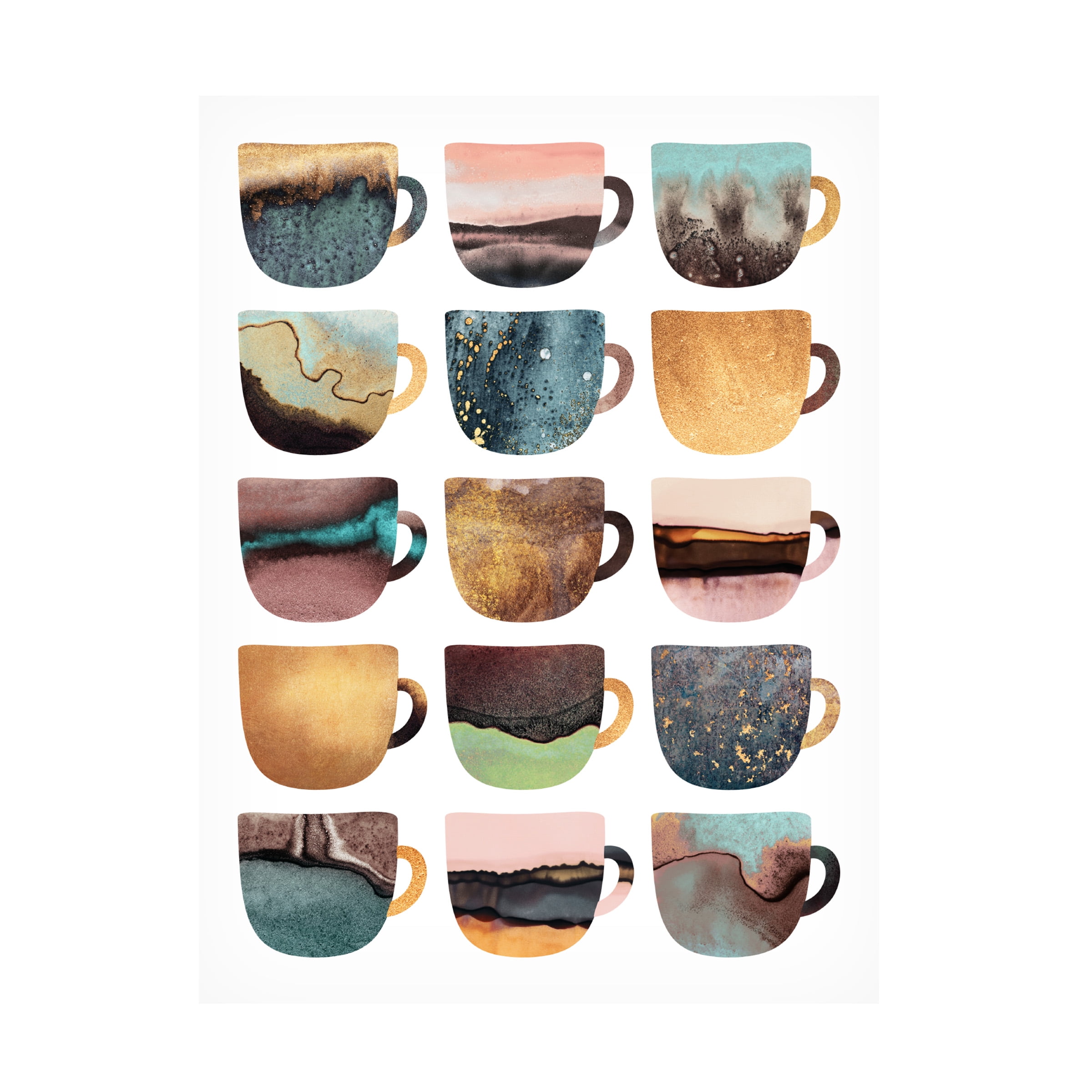 Trademark Fine Art Elisabeth Fredriksson  Earthy Coffee Cups Canvas Wall Art