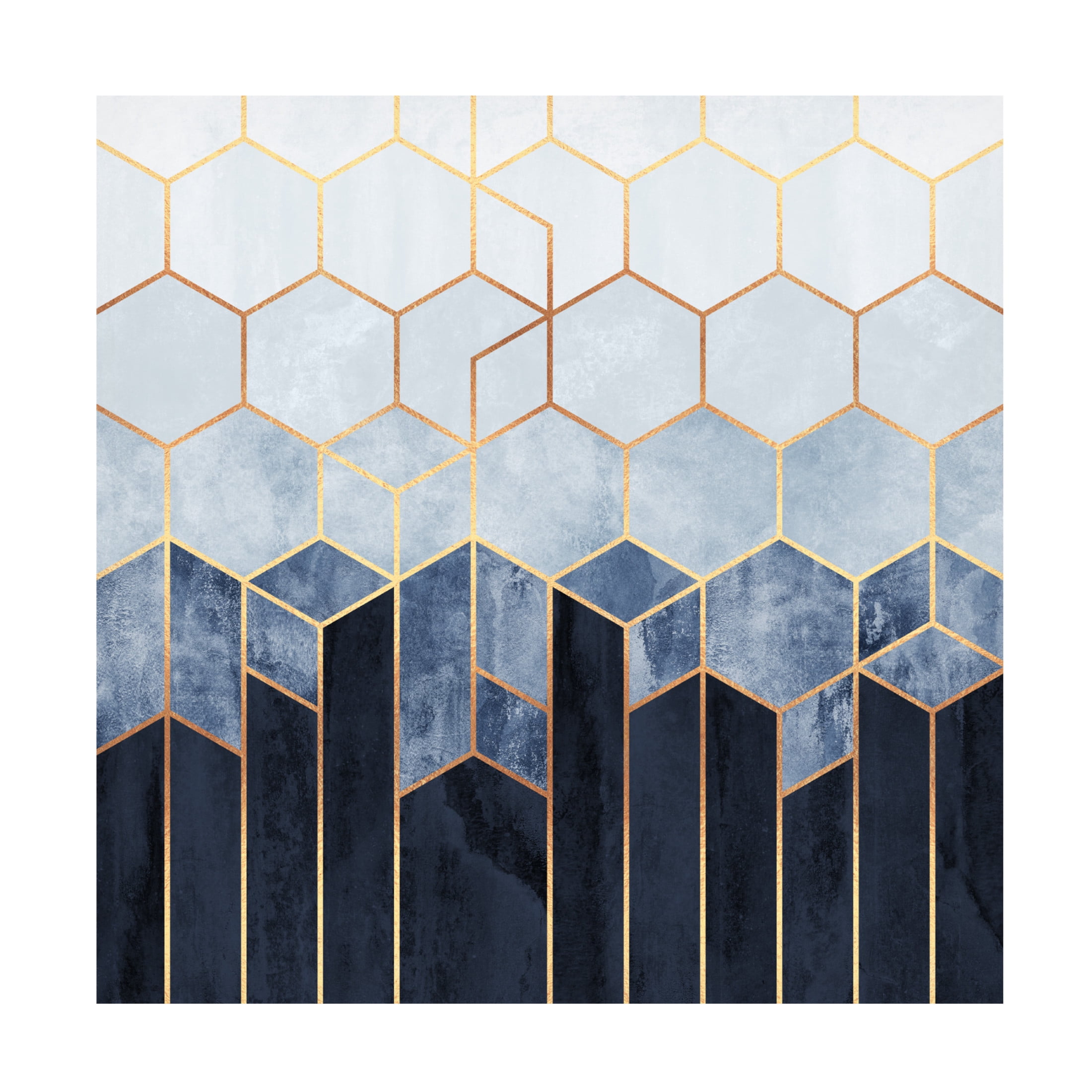 Trademark Fine Art Elisabeth Fredriksson  Soft Blue Hexagons Canvas Wall Art