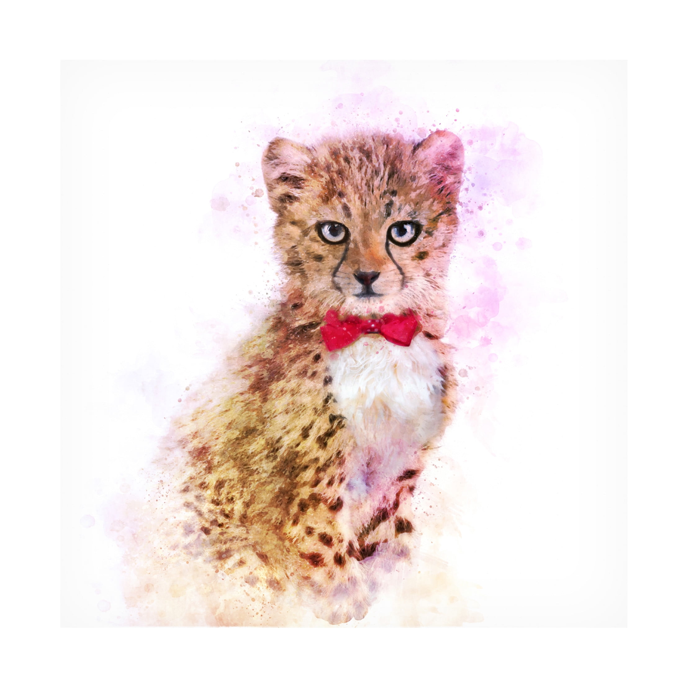 Trademark Fine Art Emel Tunaboylu  Baby Cheetah Watercolor Canvas Wall Art