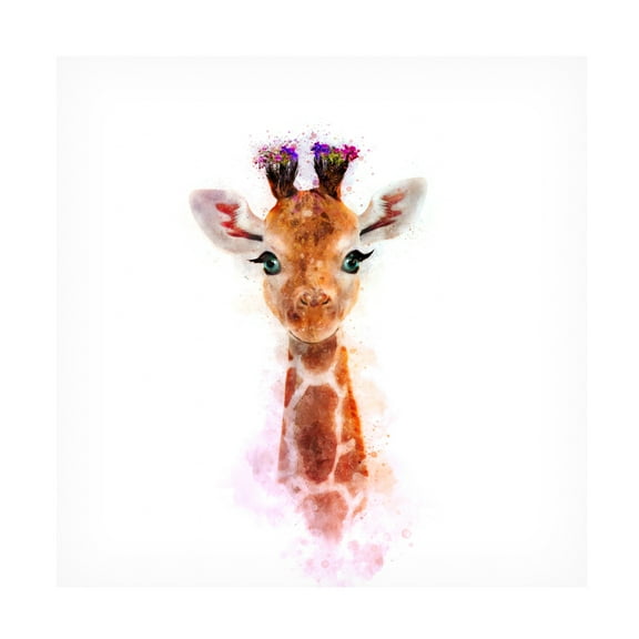 Trademark Fine Art Emel Tunaboylu Baby Giraffe Canvas Wall Art