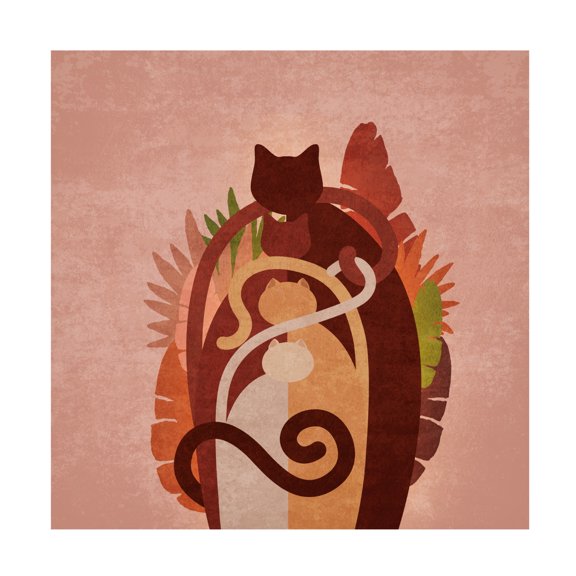 Trademark Fine Art Emel Tunaboylu Cat Gang Boho Canvas Wall Art