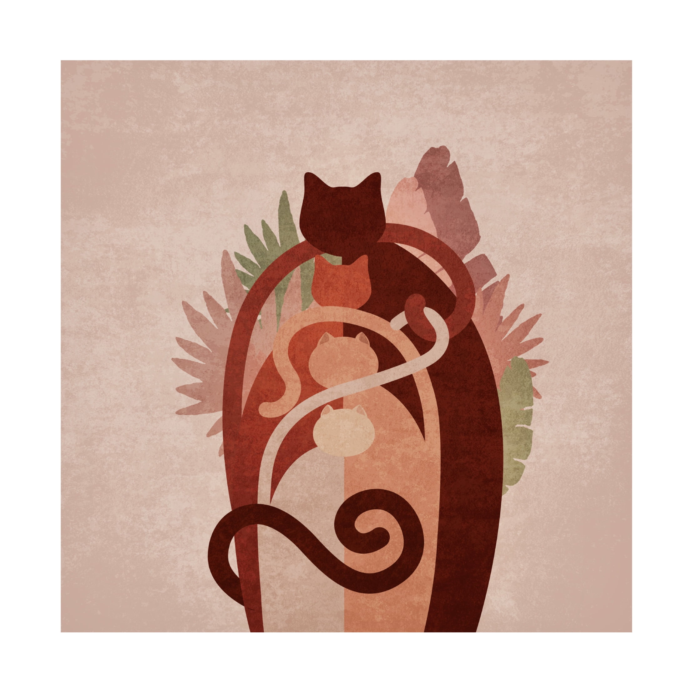 Trademark Fine Art Emel Tunaboylu  Cat Gang Boho Copy Canvas Wall Art