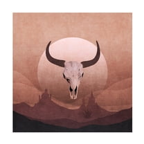 Trademark Fine Art Emel Tunaboylu  Cowboy Skull Canvas Wall Art