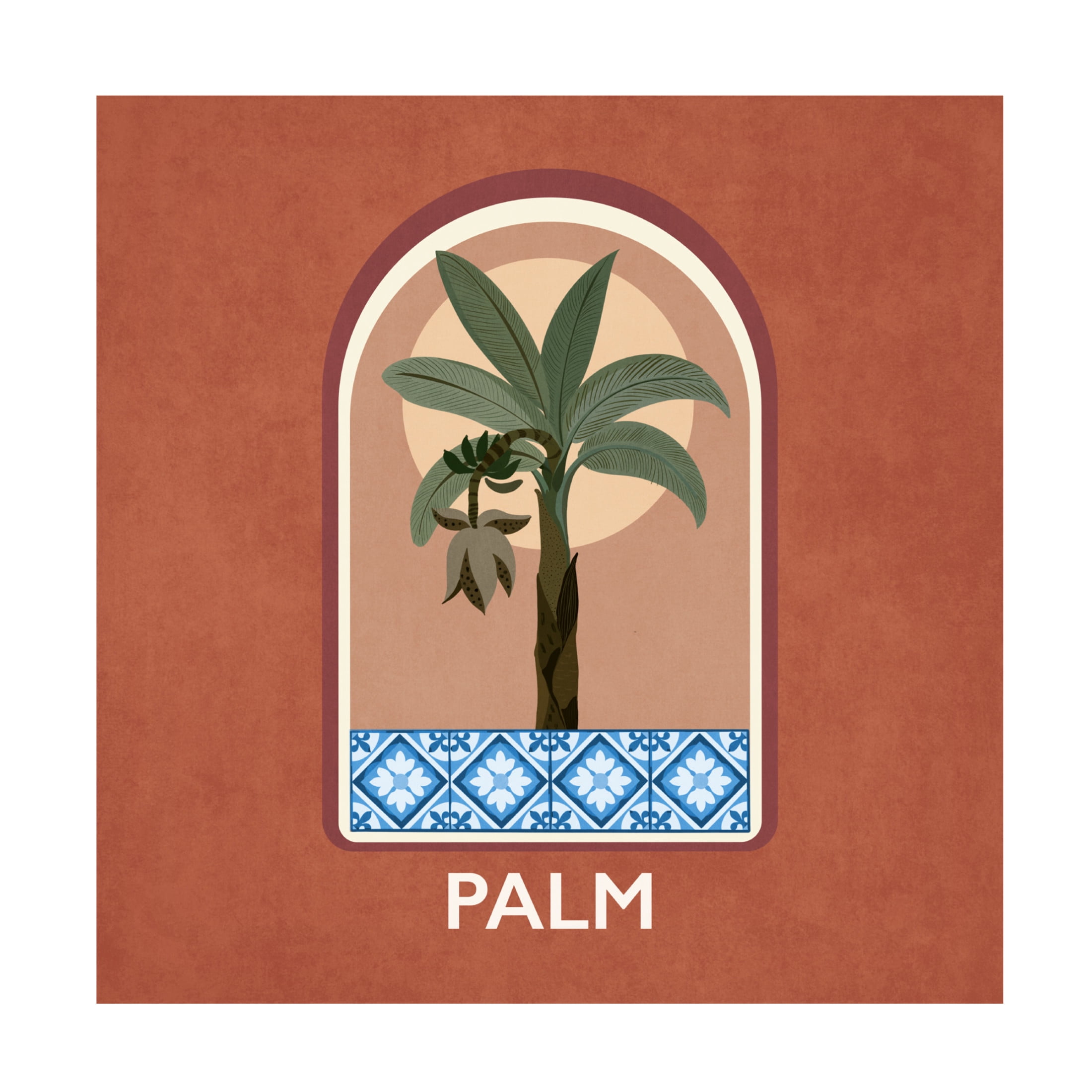 Trademark Fine Art Emel Tunaboylu Green Sets Palm Canvas Wall Art