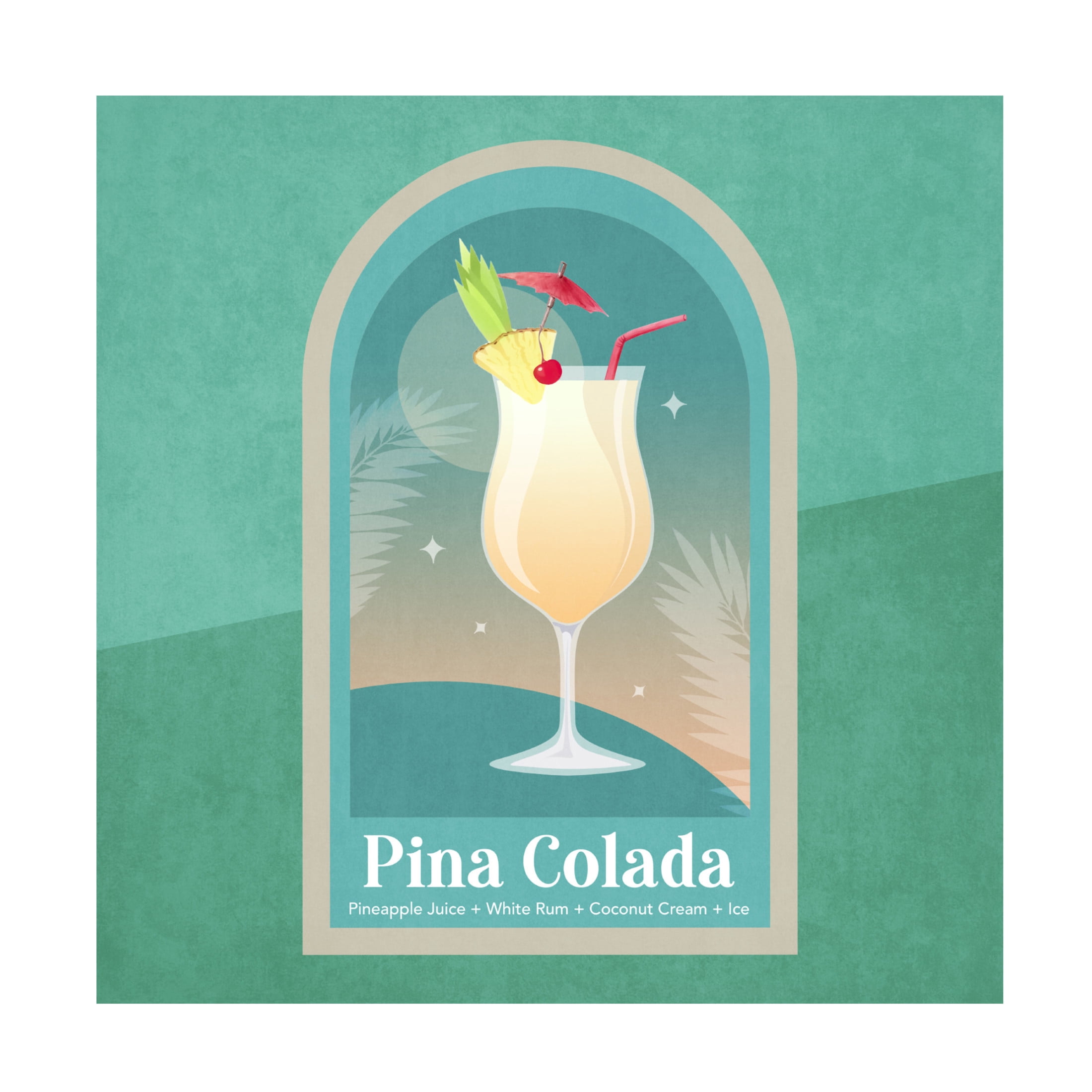 Trademark Fine Art Emel Tunaboylu Kokteyl Pina Colada Canvas Wall Art