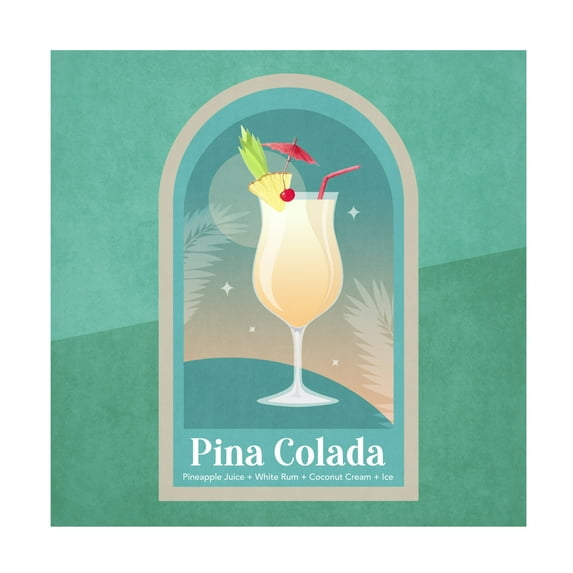 Trademark Fine Art Emel Tunaboylu Kokteyl Pina Colada Canvas Wall Art