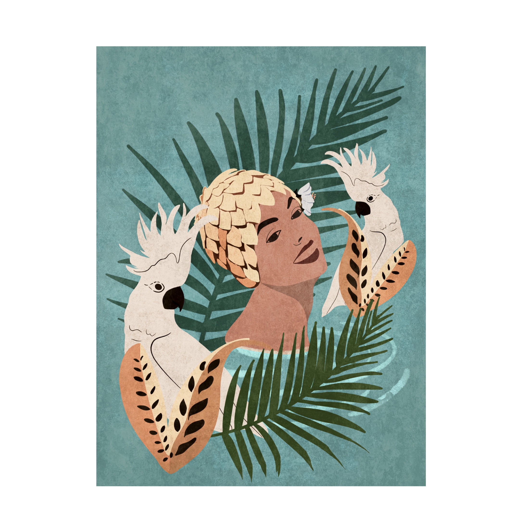 Trademark Fine Art Emel Tunaboylu  Parrot and Beauty Canvas Wall Art