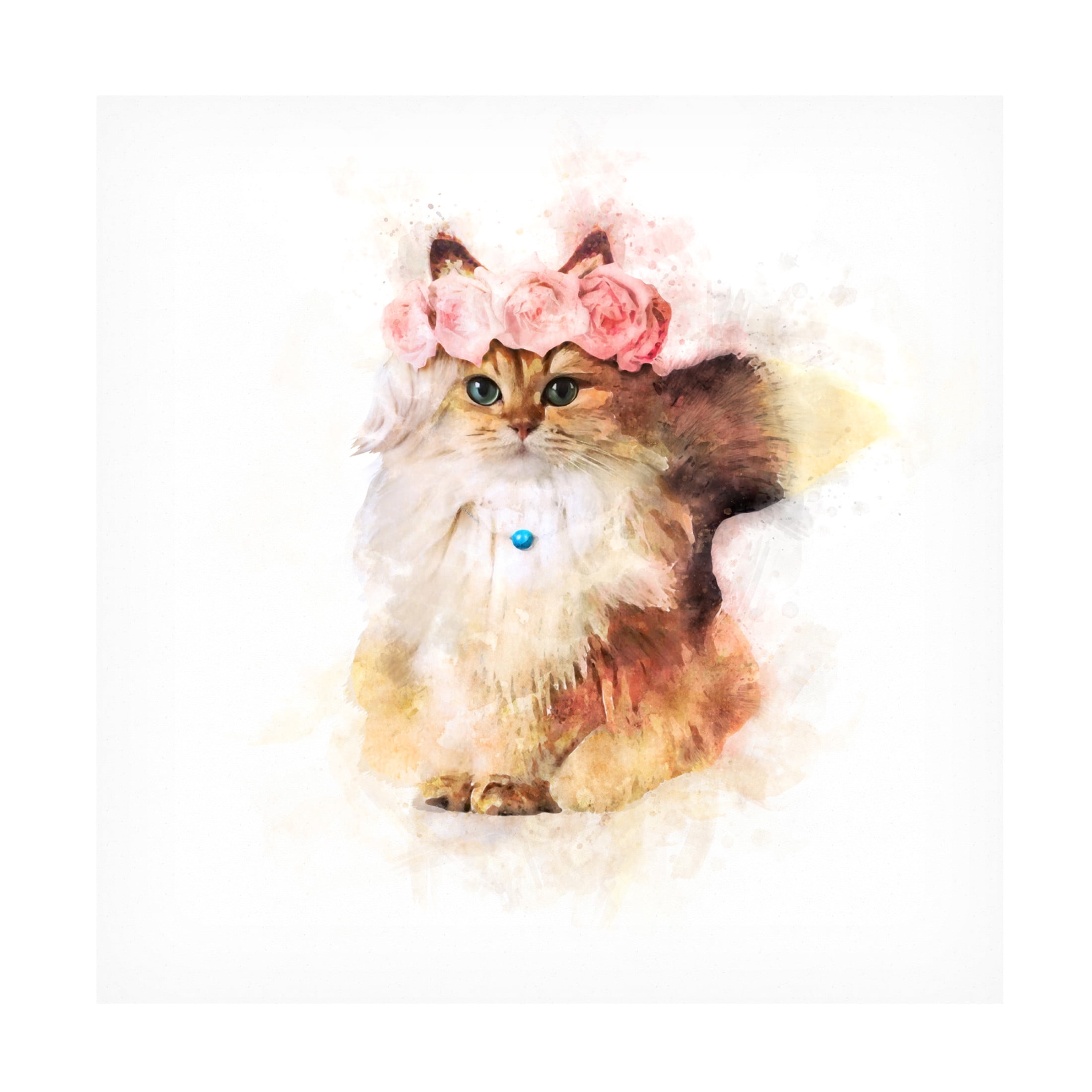 Trademark Fine Art Emel Tunaboylu  Rose Cat Canvas Wall Art