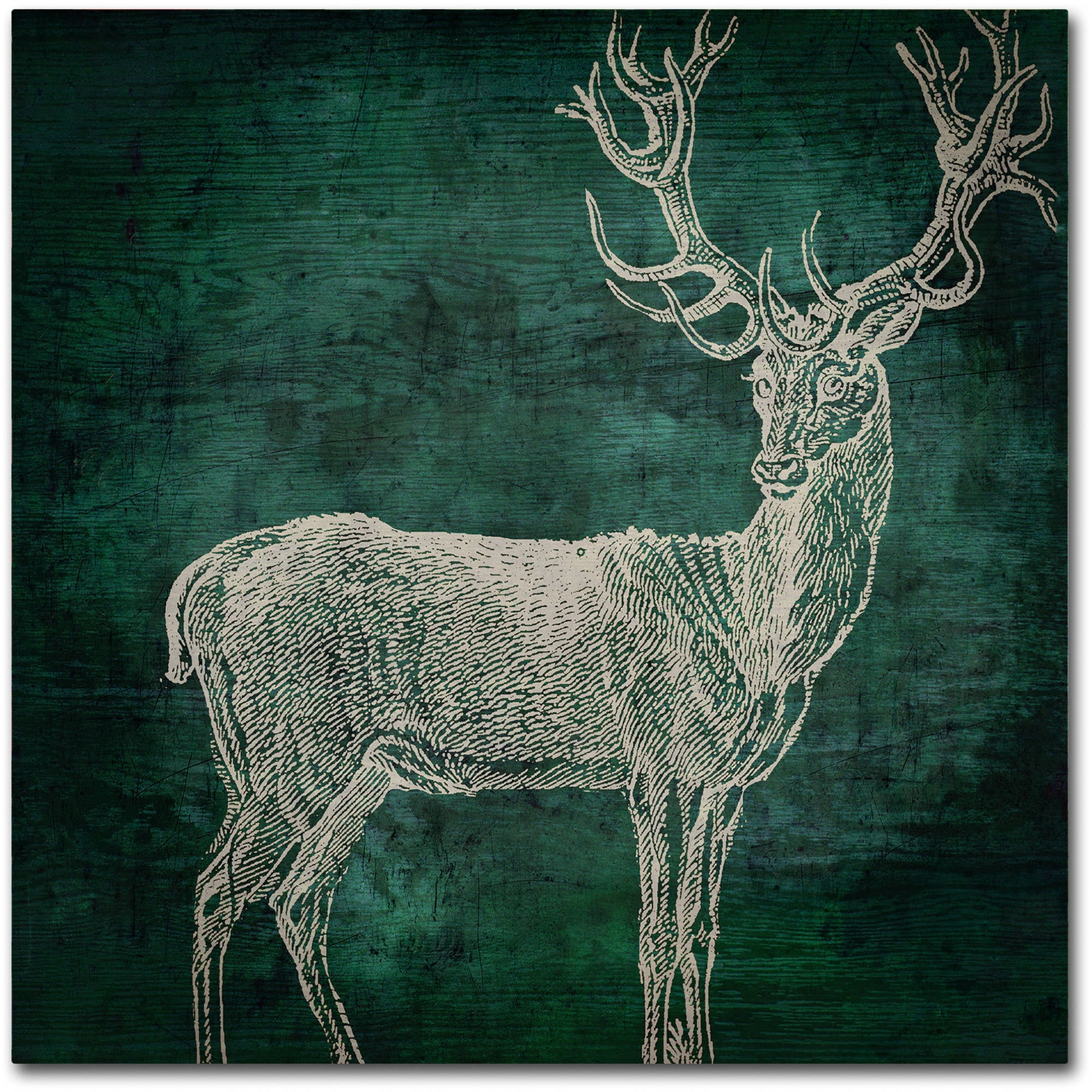 Emerald Deer Canvas Art for Kids' Nursery
