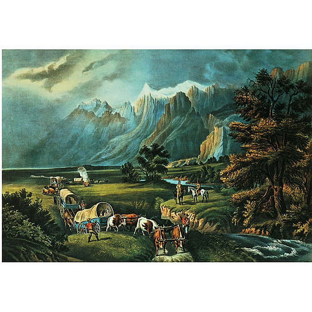 Trademark Fine Art "Emigrants Crossing the Plains" Canvas Art by N. Currier, 22x32