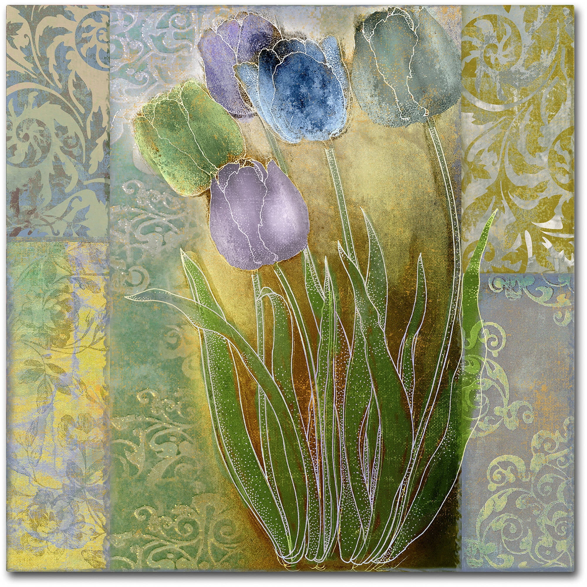 Emily II 24" Square Canvas Art with Tulips