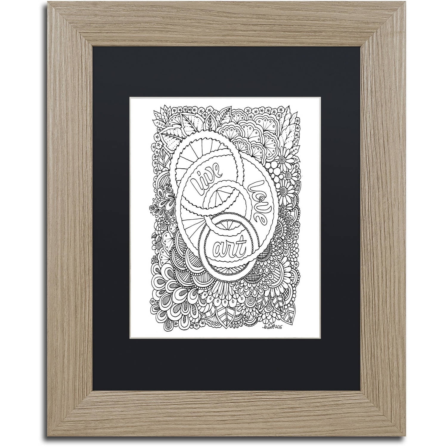Trademark Fine Art "Enchanted Gardens 8" Canvas Art by KCDoodleArt Black Matte, Birch Frame