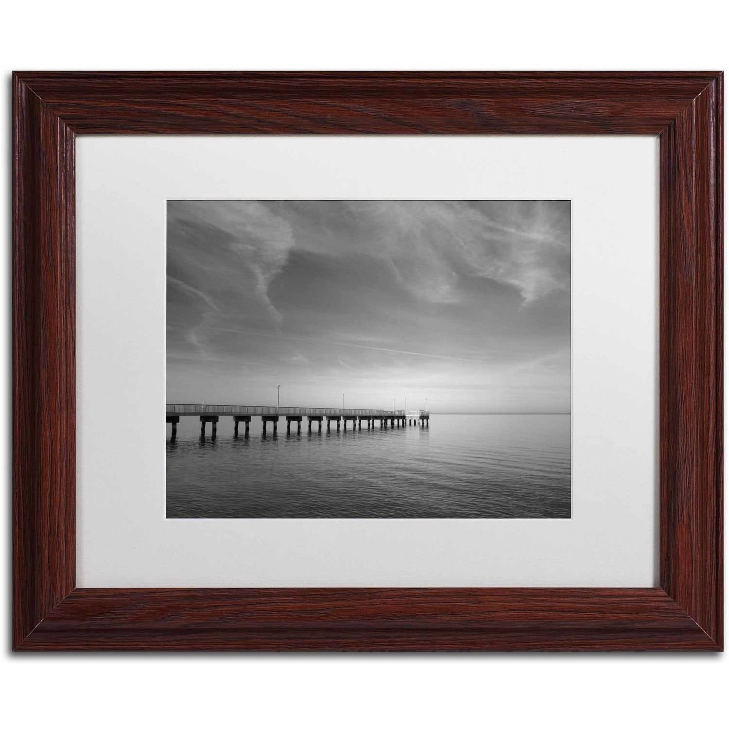 Trademark Fine Art 'End of the Pier' Canvas Art by PIPA Fine Art, White Matte, Wood Frame
