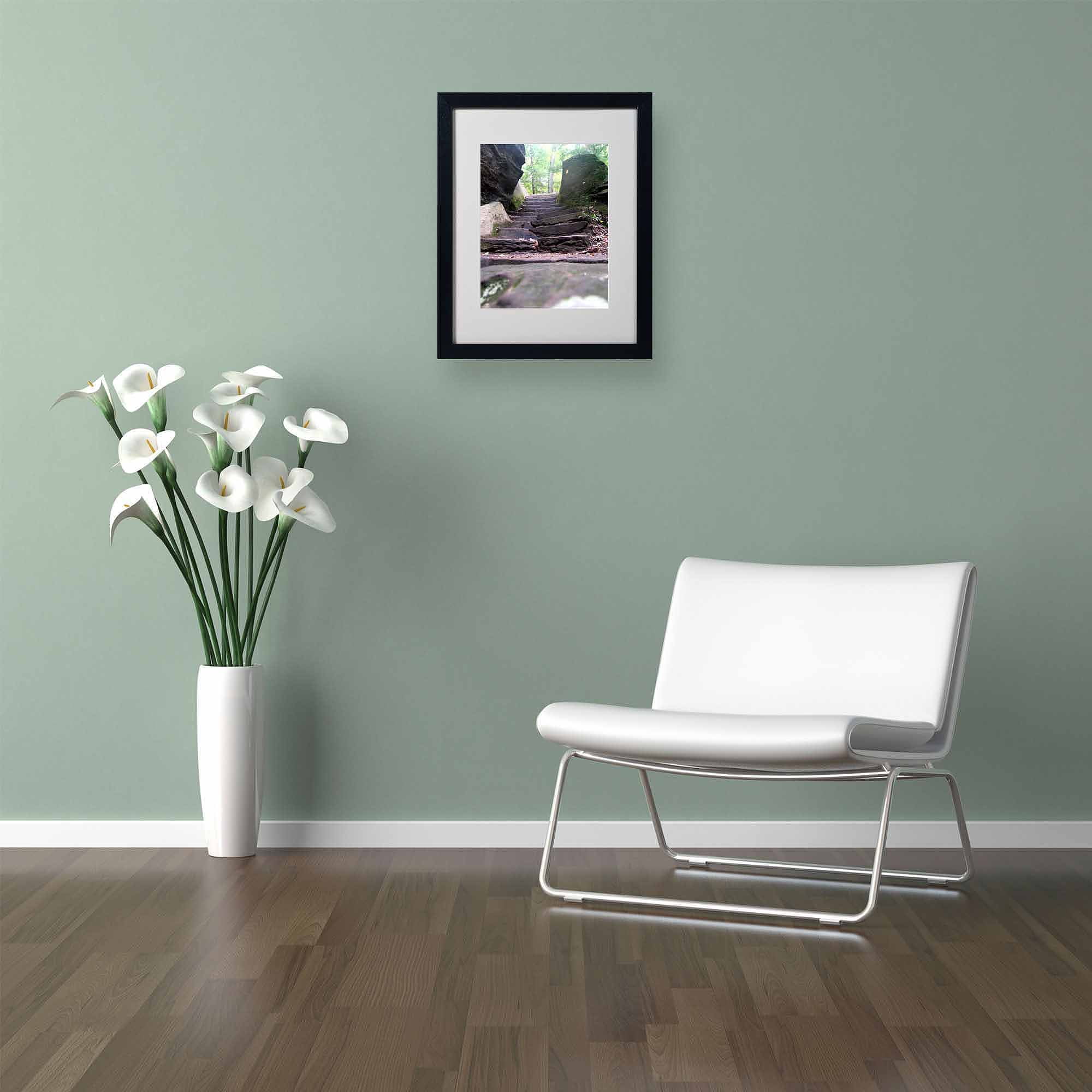 Trademark Fine Art "Endless Stairway" Canvas Art by Monica Fleet, Black Frame