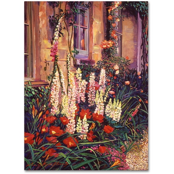 Trademark Fine Art "English Cottage Garden" Canvas Art by David Lloyd Glover