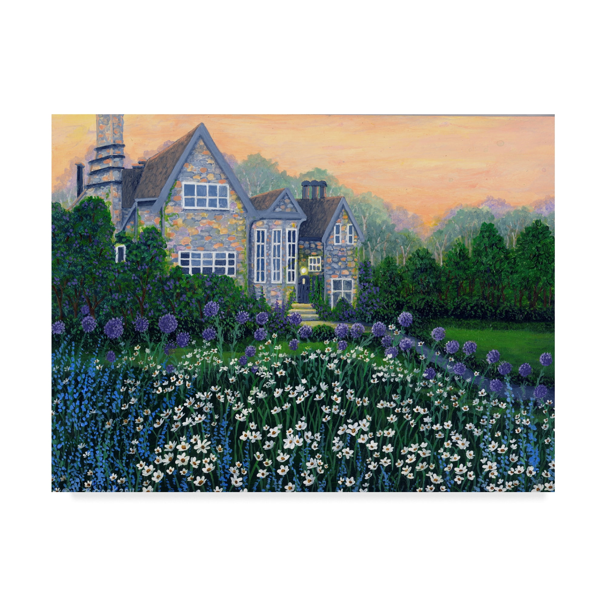 Bonnie B Cook English Cottage Landscape Acrylic Canvas Art, 18 x 24
