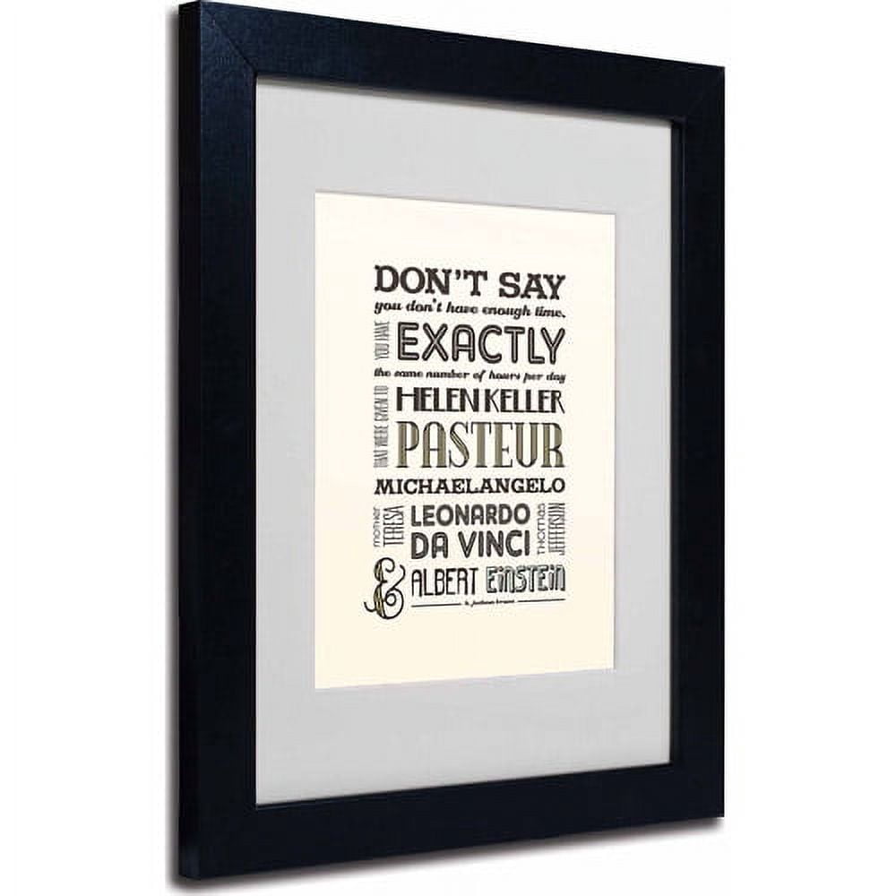 Trademark Fine Art "Enough Time II" Matted Framed Art by Megan Romo, Black Frame