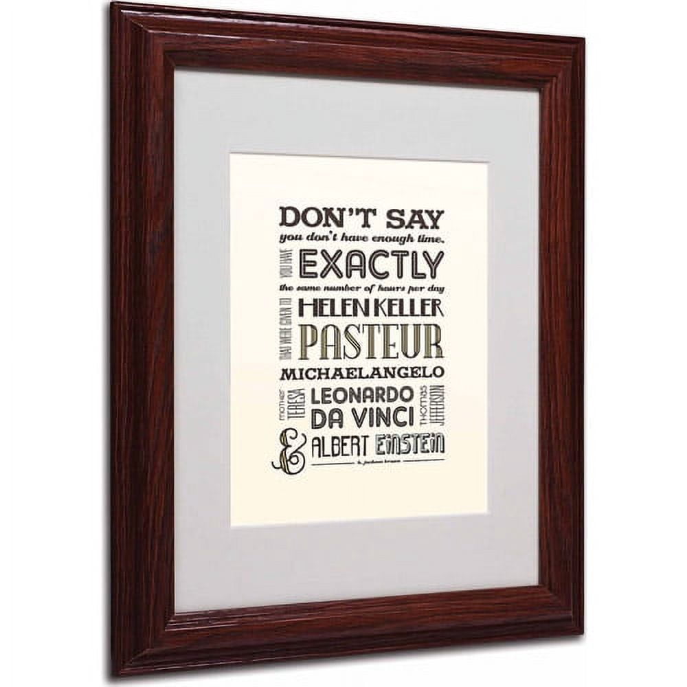 Trademark Fine Art "Enough Time II" Matted Framed Art by Megan Romo, Wood Frame