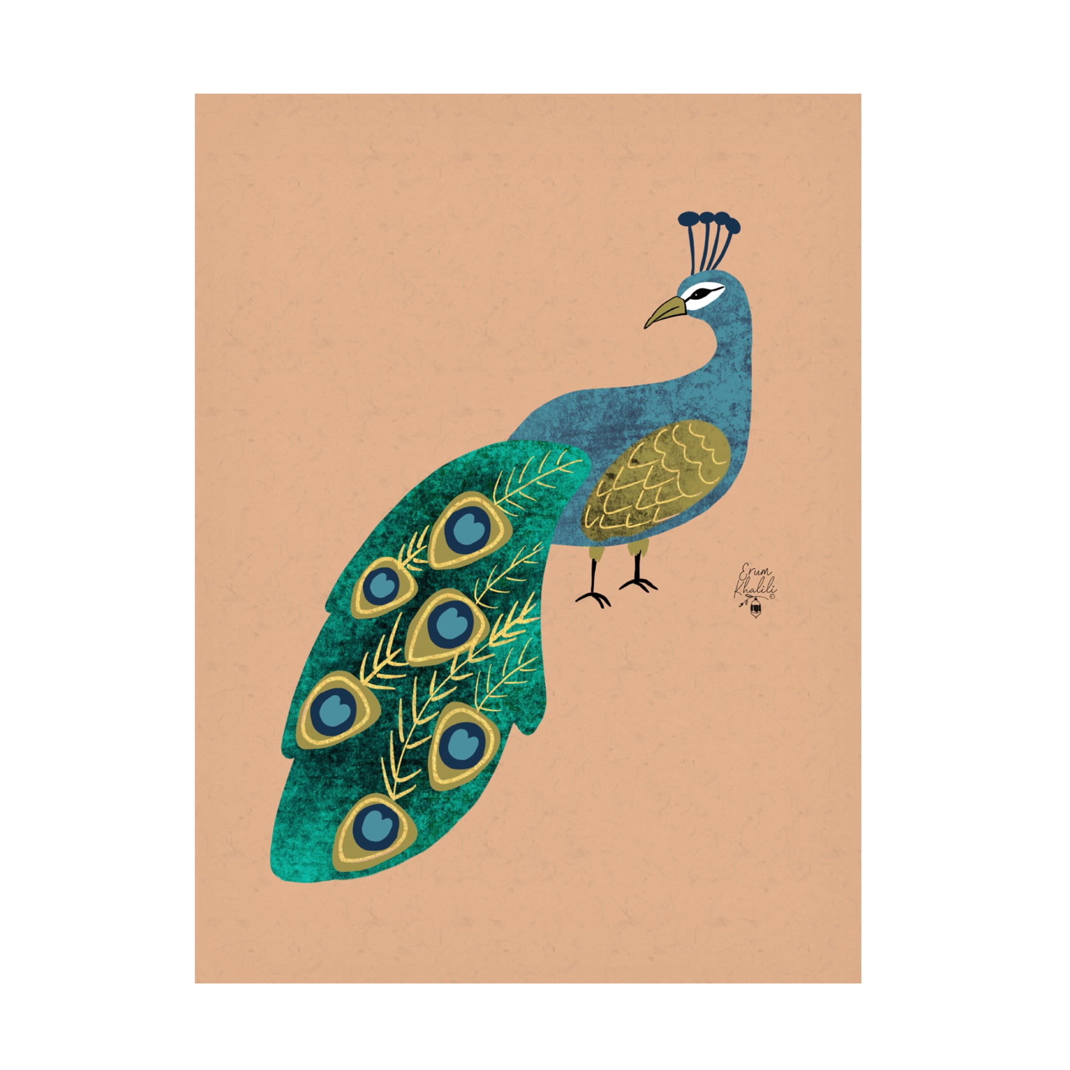Trademark Fine Art Erum Khalili Peacock Canvas Wall Art