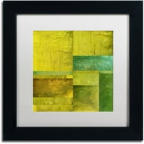 Trademark Fine Art "Essence of Green" Canvas Art by Michelle Calkins, White Matte, Black Frame