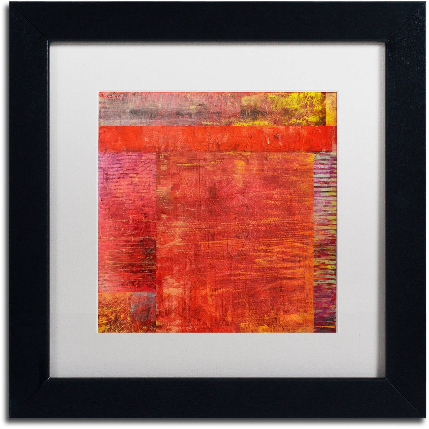 Trademark Fine Art "Essence of Red 2" Canvas Art by Michelle Calkins, White Matte, Black Frame