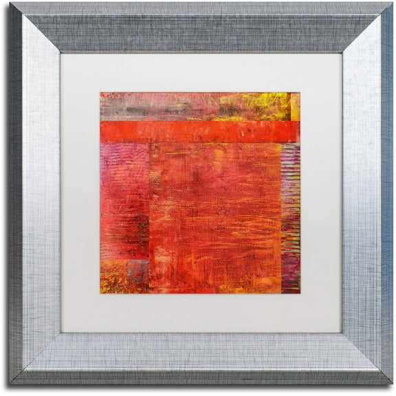 Trademark Fine Art "Essence of Red 2" Canvas Art by Michelle Calkins, White Matte, Silver Frame