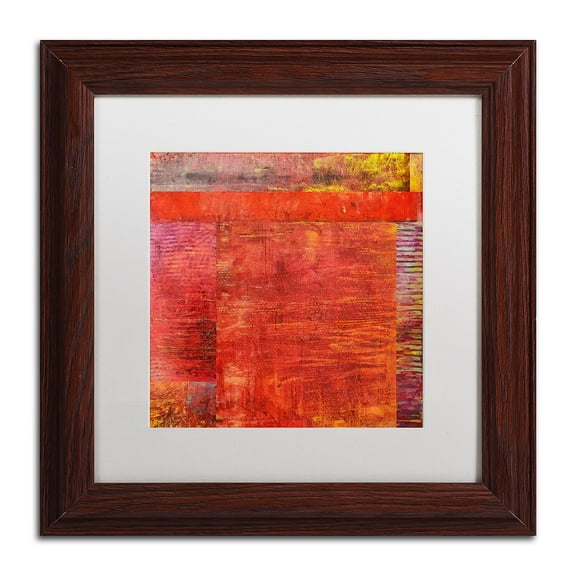Trademark Fine Art "Essence of Red 2" Canvas Art by Michelle Calkins, White Matte, Wood Frame