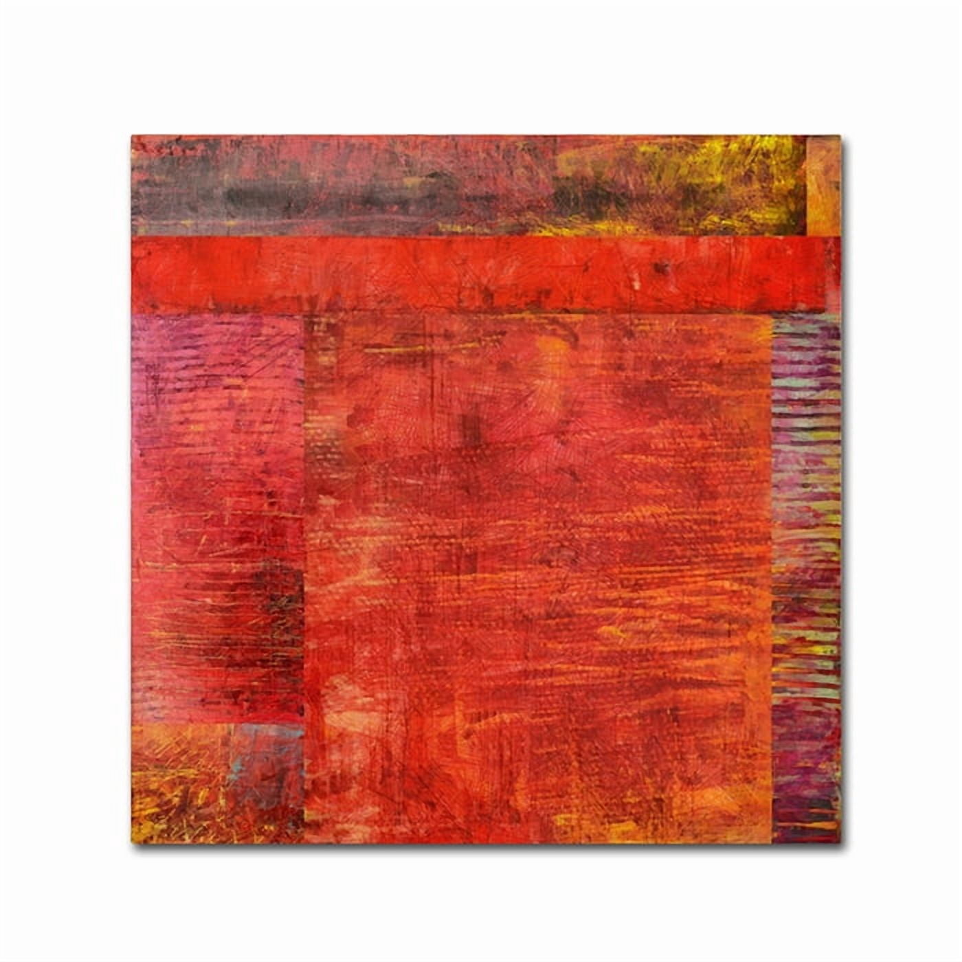 Michelle Calkins 'Essence of Red 2' Huge Canvas Art 35 x 35