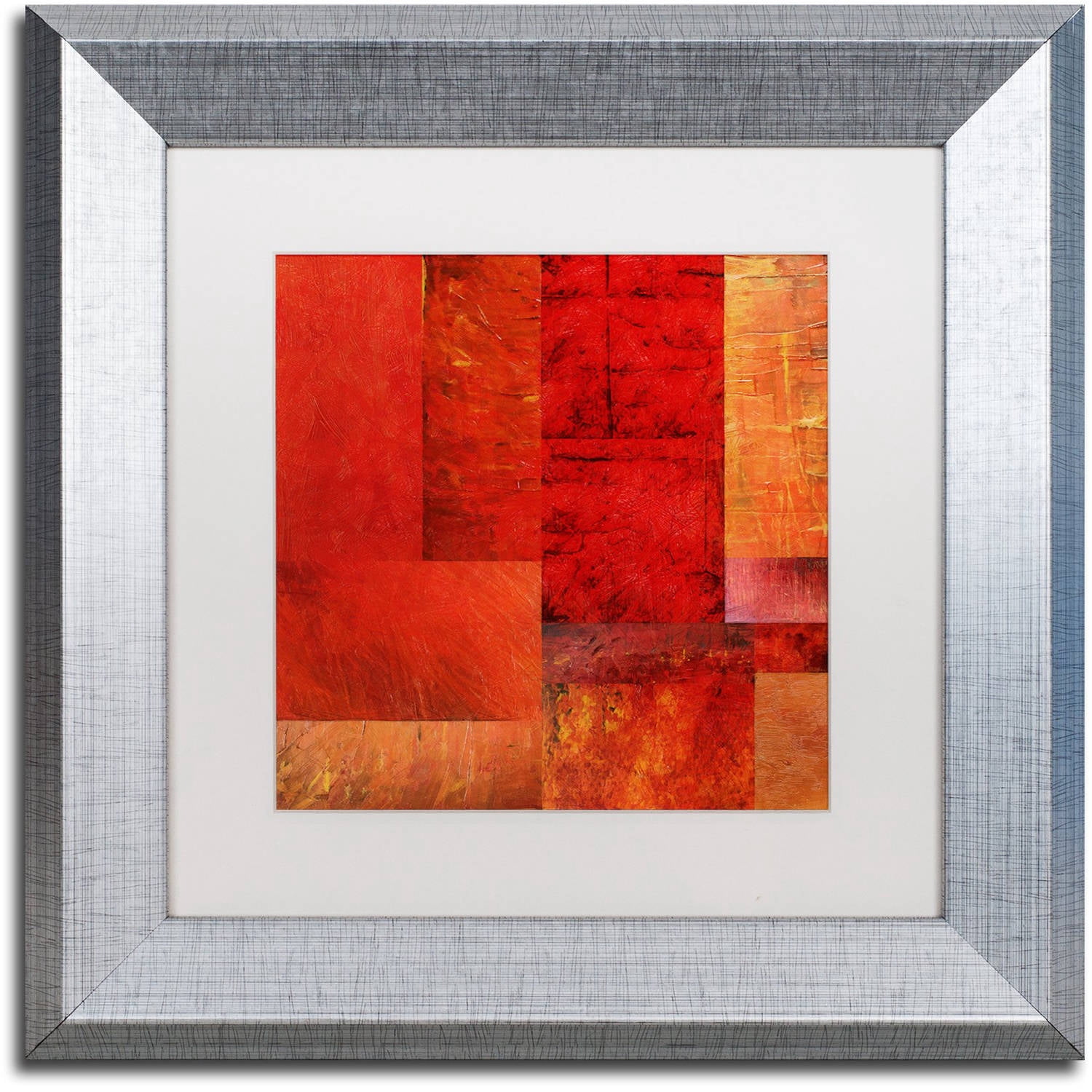 Trademark Fine Art "Essence of Red" Canvas Art by Michelle Calkins, White Matte, Silver Frame