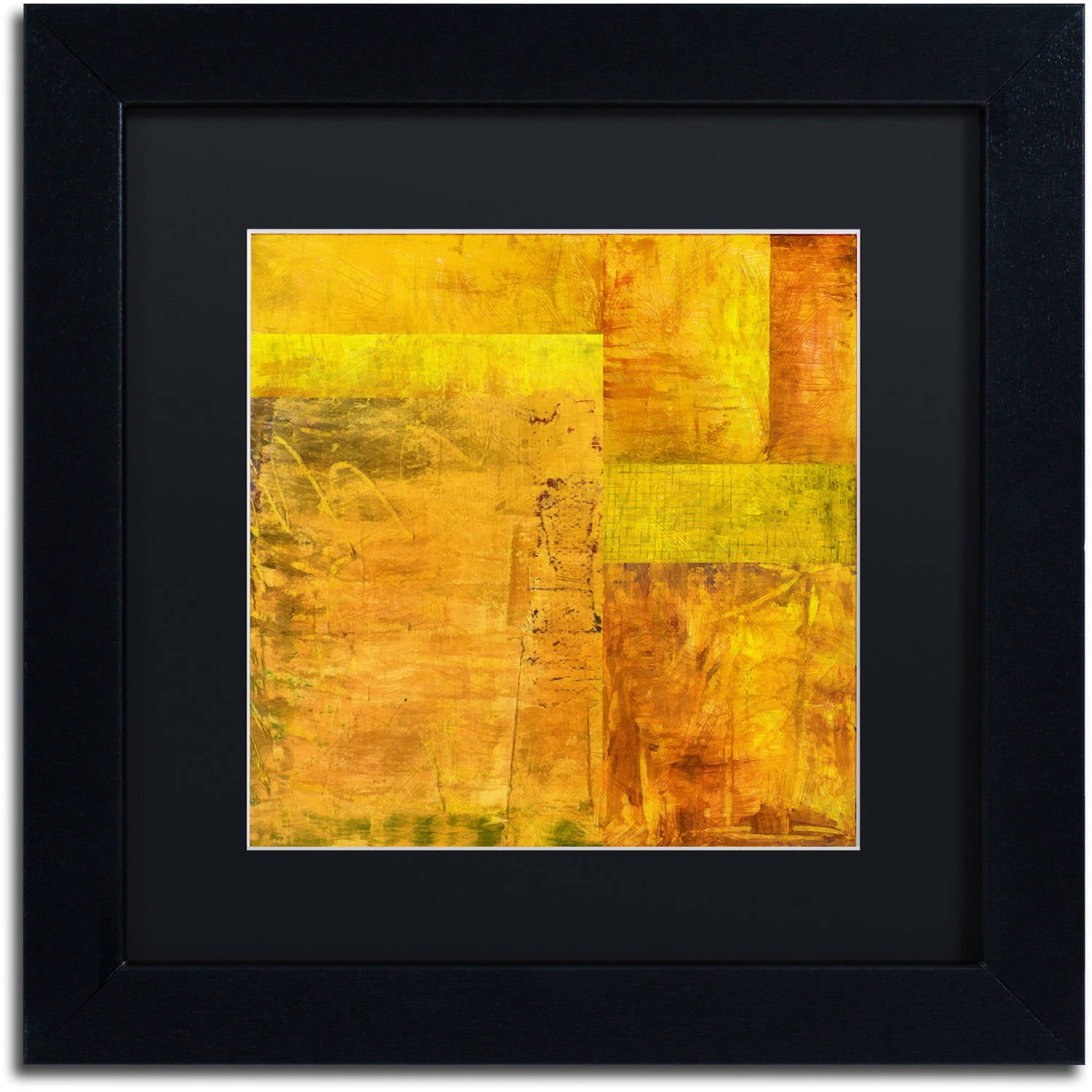 Trademark Fine Art "Essence of Yellow 2" Canvas Art by Michelle Calkins, Black Matte, Black Frame