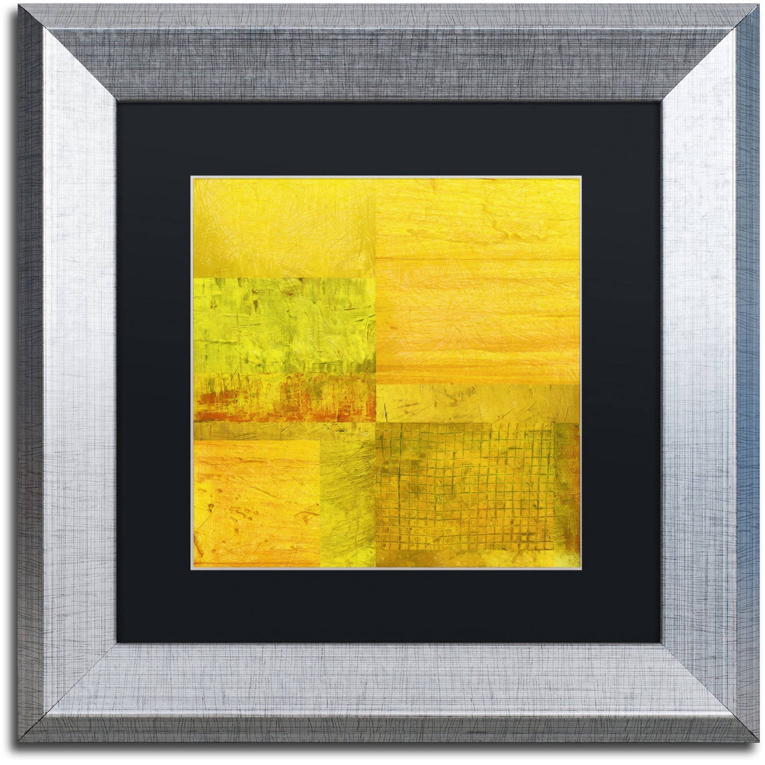 Trademark Fine Art "Essence of Yellow" Canvas Art by Michelle Calkins, Black Matte, Silver Frame