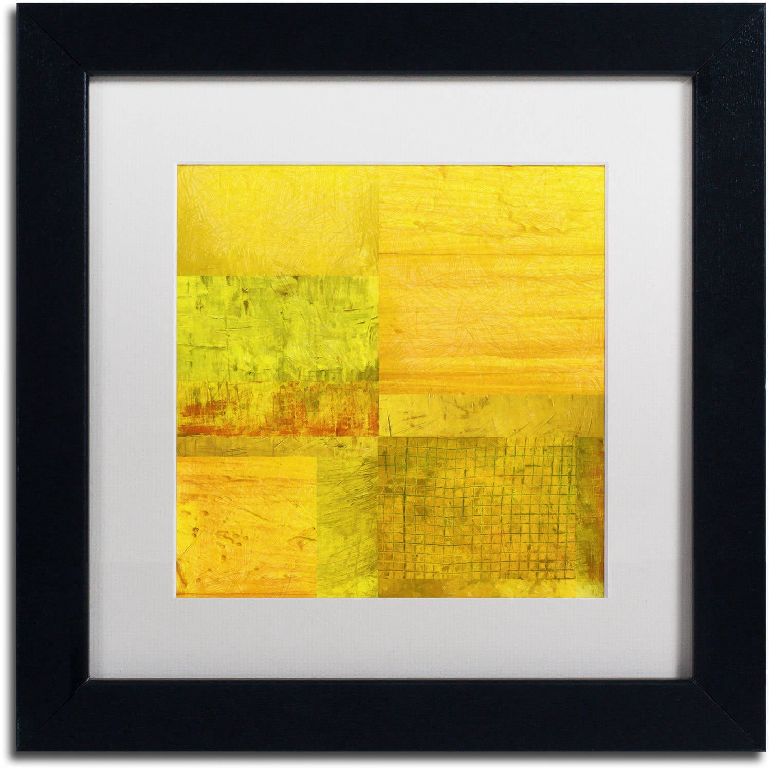 Trademark Fine Art "Essence of Yellow" Canvas Art by Michelle Calkins, White Matte, Black Frame