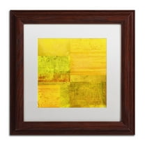 Trademark Fine Art "Essence of Yellow" Canvas Art by Michelle Calkins, White Matte, Wood Frame