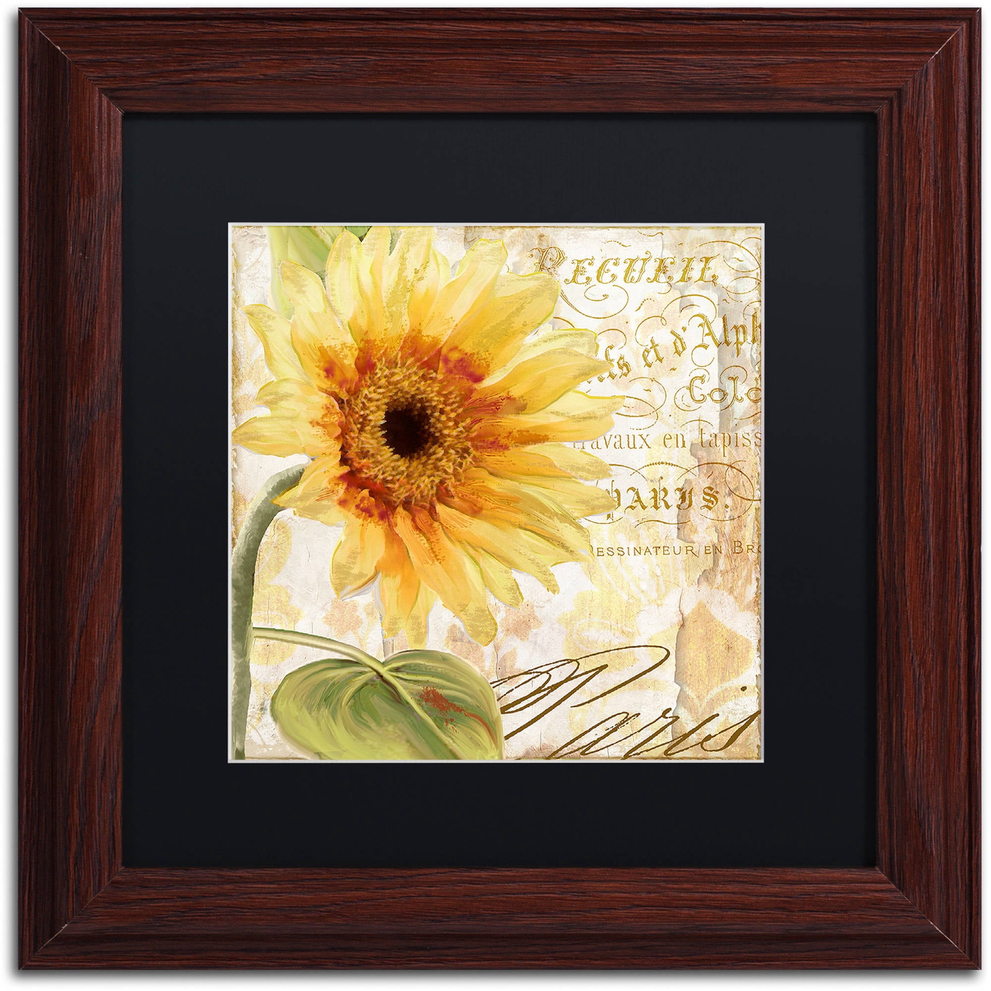 Trademark Fine Art "Ete I" Canvas Art by Color Bakery Black Matte, Wood Frame