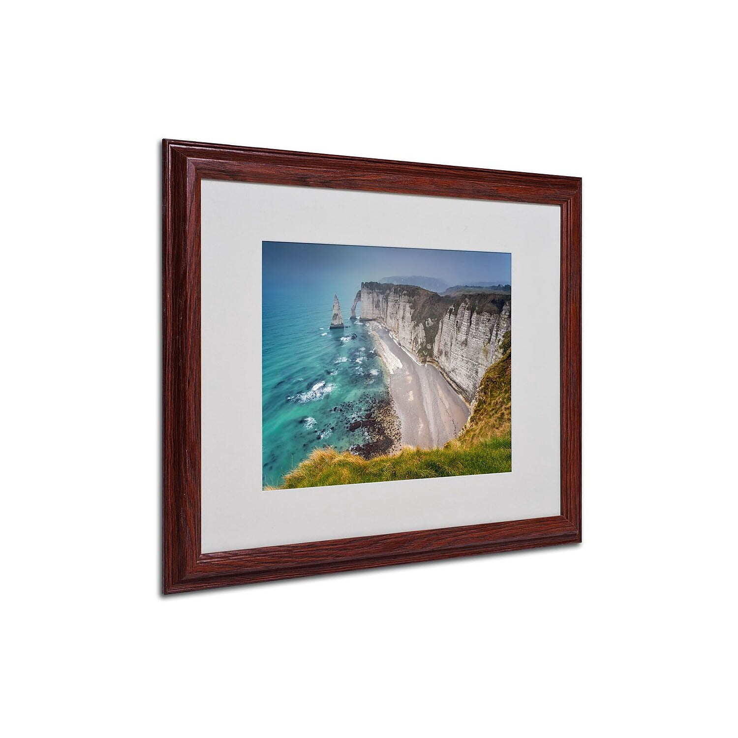 Trademark Fine Art "Etretat In the Fog" Framed Canvas Art by Mathieu Rivrin