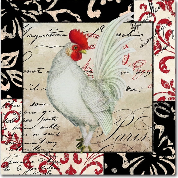 Trademark Fine Art "Europa White Rooster" Canvas Art by Color Bakery